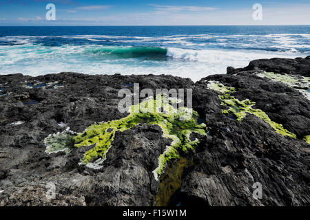 Vue côtière de l'océan Atlantique, les îles d'Aran, République d'Irlande Banque D'Images