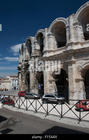 Ancien amphithéâtre romain à Arles à l'époque Romaine Banque D'Images