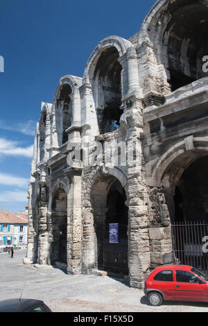 Ancien amphithéâtre romain à Arles à l'époque Romaine Banque D'Images