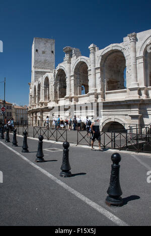 Ancien amphithéâtre romain à Arles à l'époque Romaine Banque D'Images