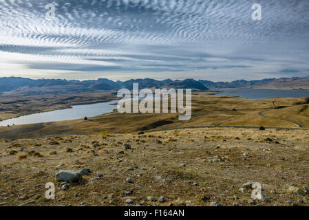 Vue du sommet du mont John, Tekapo Banque D'Images