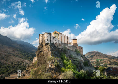 La Citadelle avec le Eagle's Nest bastion, Corte, Corse, France Banque D'Images