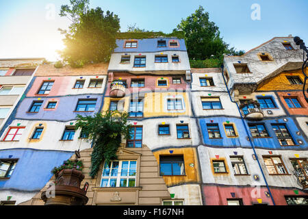 La maison Hundertwasser à Vienne Banque D'Images