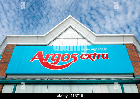 Logo Magasin Extra Argos Direction Canterbury bhz Banque D'Images