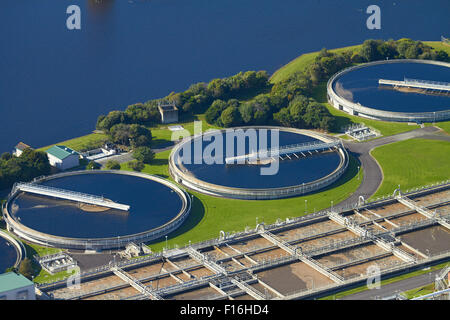 Usine de traitement des eaux usées de Rosedale, Auckland, île du Nord, Nouvelle-Zélande - vue aérienne Banque D'Images