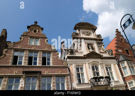 Façades médiévales dans le centre-ville de Ghend, Belgique Banque D'Images