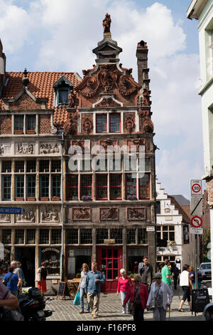 Maison marchande traditionnelle flamande dans le centre-ville, Gand, Belgique Banque D'Images