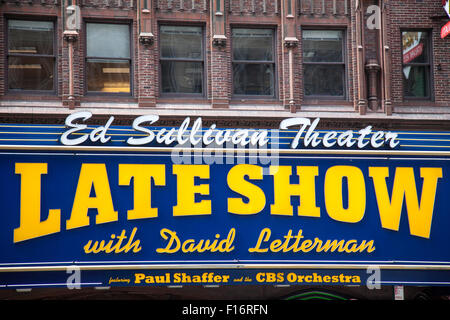 Le Late Show with David Lettermann diffusée dans l'émission Ed Sullivan Theatre NYC Banque D'Images