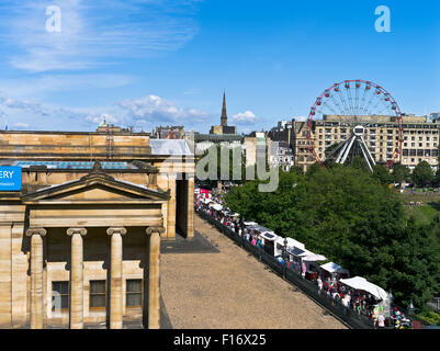 Dh les jardins de Princes Street Gardens Edinburgh Edinburgh Princes St Grande roue Playfair étapes fringe Festival ecosse marché Banque D'Images