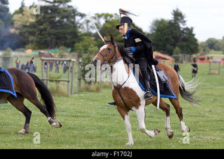 La cavalerie de Napoléon à la reconstitution de la bataille de Waterloo Banque D'Images