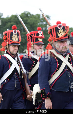 La marche pour les Français la guerre de reconstitution des guerres napoléoniennes Banque D'Images