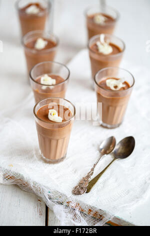 Pannacotta au chocolat Banque D'Images