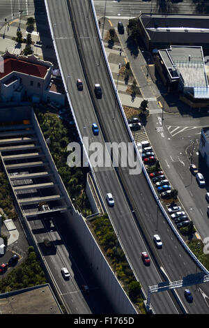 La plus proche, et le Parc Victoria Tunnel, Auckland, île du Nord, Nouvelle-Zélande - vue aérienne Banque D'Images