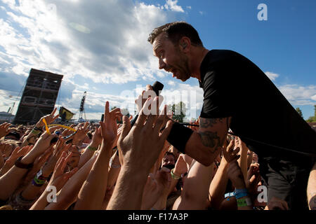 Festival 2015 Bravalla - Jour 3 - Performances Avec : Rise Against, Tim McIlrath Où : Emelie Andersson/WENN.com, La Suède Quand : 27 Oct 2015 Banque D'Images