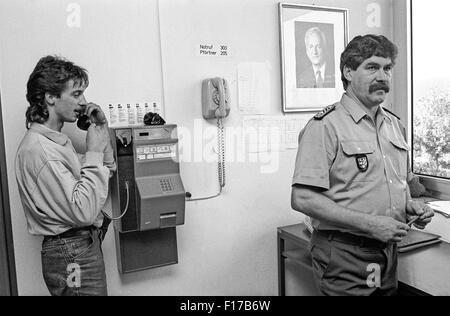 Camps de réfugiés dans le quartier de Passau, en Bavière, l'Allemagne de l'Est sur les réfugiés qui ont fui en passant par la Hongrie et l'Autriche à l'Ouest Banque D'Images