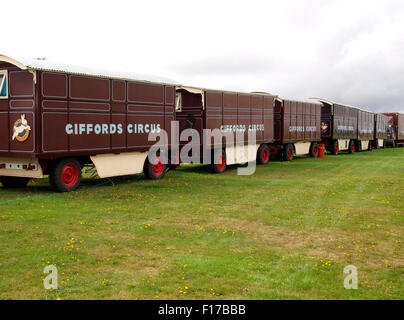 Giffords Circus wagons, Marlborough, Wiltshire, Royaume-Uni Banque D'Images