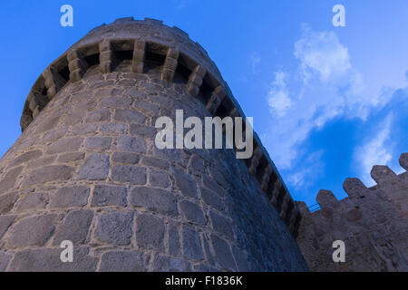 Médiéval fantastique mur extérieur qui protège et entoure la ville d'Avila, Espagne Banque D'Images