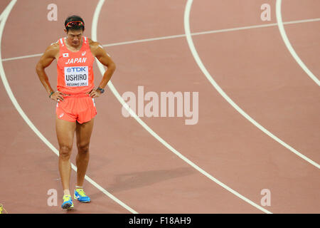 Beijing, Chine. Août 29, 2015. Ushira Keisuke (JPN) Athlétisme : 15e es Championnats du monde d'athlétisme 2015 de Pékin - Décathlon Hommes 1500m au stade national de Beijing, à Beijing, en Chine . © YUTAKA/AFLO SPORT/Alamy Live News Banque D'Images