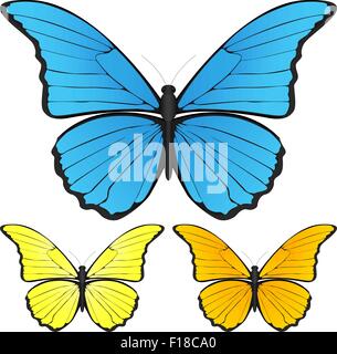 Ensemble papillon isolé sur fond blanc, Vector Illustration de Vecteur