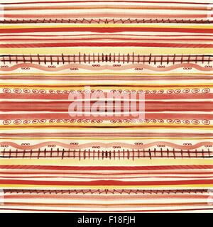 Dessin à la main motif transparente de bandes dans un décor beige Banque D'Images