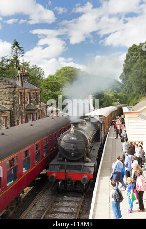 Goathland station sur le chemin de fer à vapeur de North Yorkshire Moors, août 2015. Banque D'Images