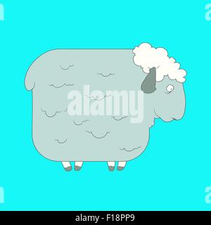 L'icône de la main à plat d'un mouton mignon Illustration de Vecteur