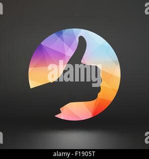 OK main. Icône de signe OK. Vector illustration. Peut être utilisé comme élément de conception, de l'emblème et de l'icône. Illustration de Vecteur