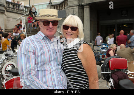 Mod All Weekender Brighton 2015, un rassemblement annuel des amoureux de la culture Mod sur Madeira Drive, ville de Brighton & Hove, East Sussex. ROYAUME-UNI. 30th août 2015 Banque D'Images