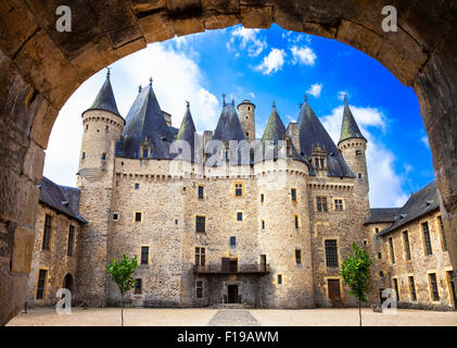 Châteaux impressionnants de France - Jumilhac-le-Grand Banque D'Images