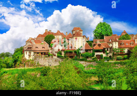 Loubressac - considérant l'un des plus beaux villages de France (Dordogne) Banque D'Images