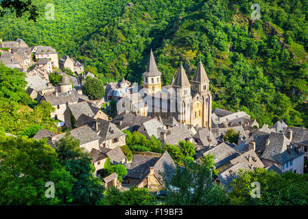 Abbaye Sainte Foy, Conques, France. Site du patrimoine mondial Banque D'Images