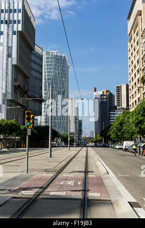 Je diagonal Mar el Front Maritim del poblenou quartier. Barcelone. la catalogne. L'Espagne. Banque D'Images