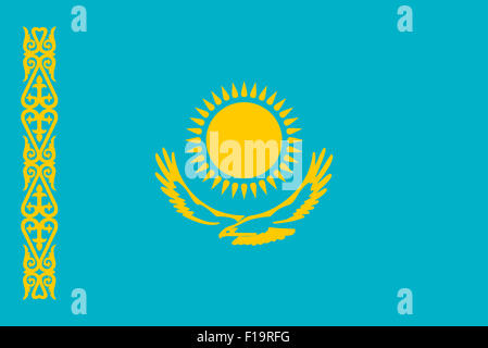 Drapeau national du Kazakhstan Banque D'Images