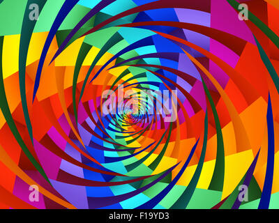 Arc-en-ciel psychédélique magnifique arrière-plan en spirale Banque D'Images
