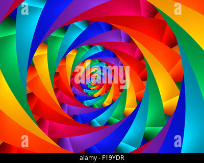 Arc-en-ciel psychédélique magnifique arrière-plan en spirale Banque D'Images