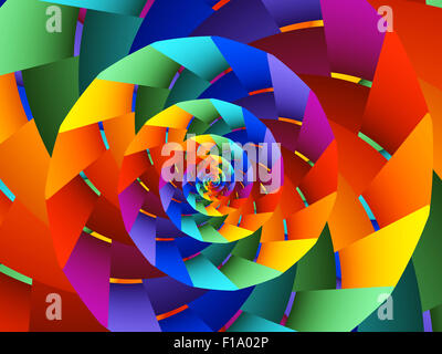 Arc-en-ciel psychédélique magnifique arrière-plan en spirale Banque D'Images