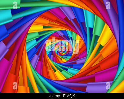 Arc-en-ciel psychédélique magnifique arrière-plan en spirale Banque D'Images