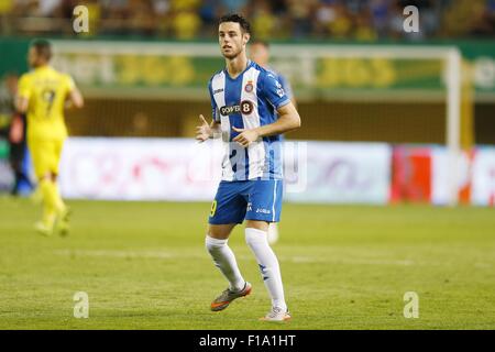 Pamplona, Espagne. Août 28, 2015. Jorge Burgui (Espanyol) Football/soccer : espagnol 'Liga BBVA' match entre Villarreal CF 3-1 RCD Espanyol au Madrigal stadium à Alicante, Espagne . © Kawamori Mutsu/AFLO/Alamy Live News Banque D'Images