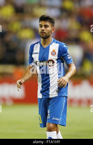 Pamplona, Espagne. Août 28, 2015. Ruben Duarte (Espanyol) Football/soccer : espagnol 'Liga BBVA' match entre Villarreal CF 3-1 RCD Espanyol au Madrigal stadium à Alicante, Espagne . © Kawamori Mutsu/AFLO/Alamy Live News Banque D'Images