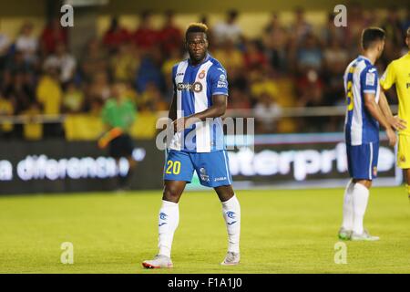 Pamplona, Espagne. Août 28, 2015. Felipe Caicedo (Espanyol) Football/soccer : espagnol 'Liga BBVA' match entre Villarreal CF 3-1 RCD Espanyol au Madrigal stadium à Alicante, Espagne . © Kawamori Mutsu/AFLO/Alamy Live News Banque D'Images