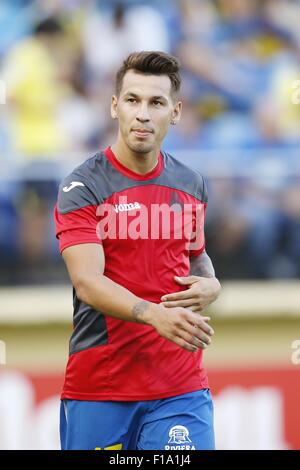 Pamplona, Espagne. Août 28, 2015. Hernan Perez (Espanyol) Football/soccer : espagnol 'Liga BBVA' match entre Villarreal CF 3-1 RCD Espanyol au Madrigal stadium à Alicante, Espagne . © Kawamori Mutsu/AFLO/Alamy Live News Banque D'Images