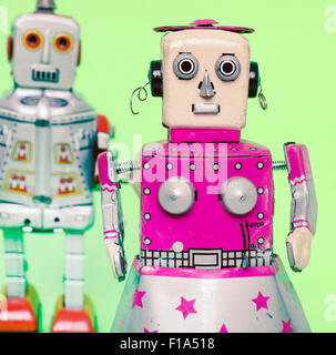 Deux robots amoureux Banque D'Images