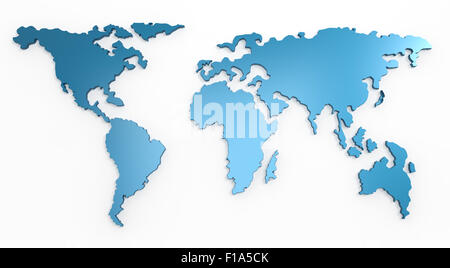 Réseau social 3d sur la carte du monde comme concept Banque D'Images