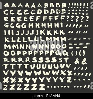 Alphabet de craie sur fond sombre Illustration de Vecteur