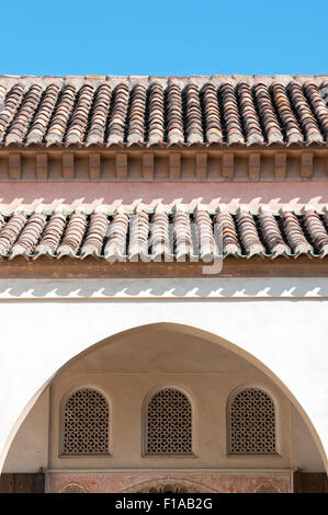 Détail architectural, Cuartos de Granada, l'Alcazaba de Málaga, Espagne Banque D'Images