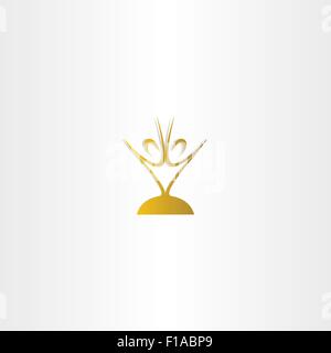 Golden Chalice personnes logo vector design Illustration de Vecteur