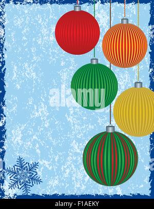 Fond de Noël avec des ornements colorés Illustration de Vecteur