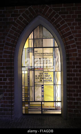 Bremen, Allemagne, de vitraux dans l'Boettcherstrasse Banque D'Images