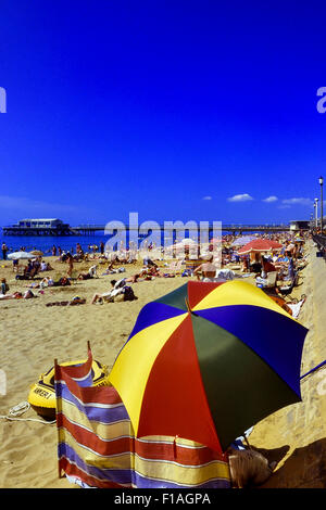 Boscombe Pier et de la plage. Bournemouth. Le Dorset. L'Angleterre. UK Banque D'Images