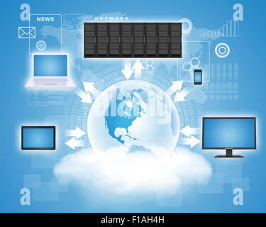 Terre avec des gadgets et des casiers en métal Banque D'Images